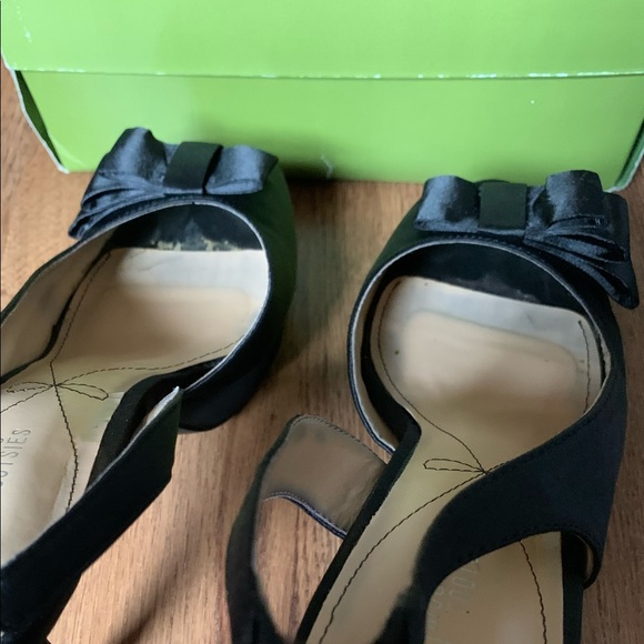 Mootsies Tootsies Moimani Black Satin Heels with Bow - Picture 4 of 7